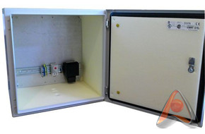 Металлический термошкаф с подогревом и возможностью установки вентиляции, 400х400х250, герметичный,