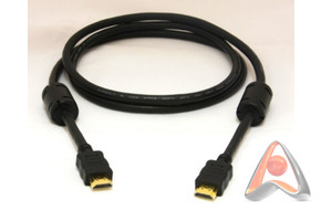 Шнур HDMI Plug - HDMI Plug с фильтрами, gold, 1м, Rexant 17-6202